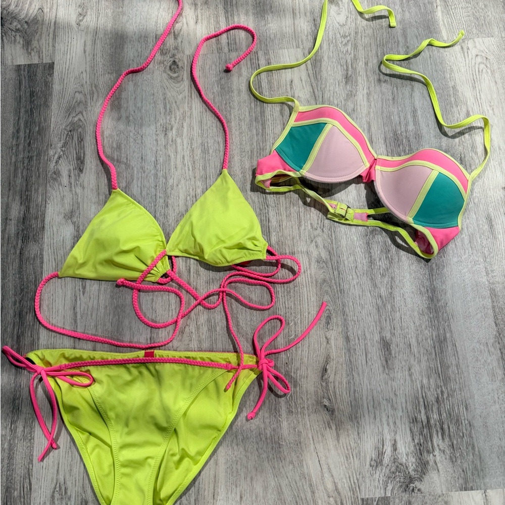 Victoria's Secret Neon Yellow Bikini Set